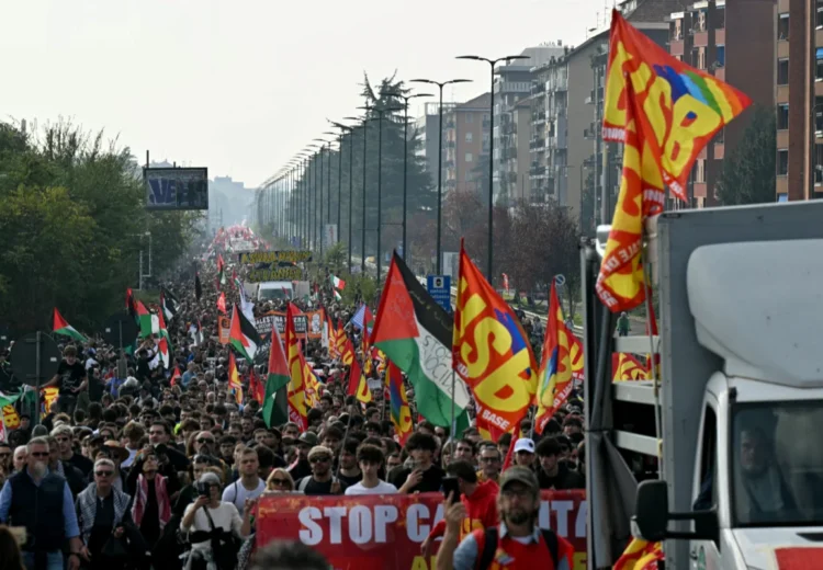 Italy Tightens Security as Tens of Thousands of Students and Workers Join Nationwide Protests Over Living Costs and Middle East Wars